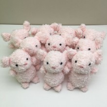 13cm Fluffy pink pig plush dolls set(10pcs a set)