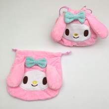 16cm My Melody plush pouch drawstring bag coin purse