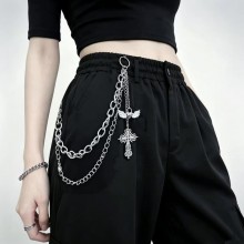 Punk Rock Metal Layered Pants Waist Chain Keychains