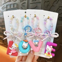 Creative Beaded LOVE Letter Cat Keychain Backpacks Pendants