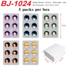 5packs/box Demon Slayer Mini Capsule Badge Brooch ...
