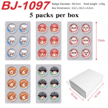 5packs/box Jujutsu Kaisen Mini Capsule Badge Brooc...