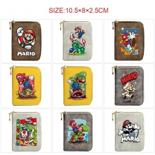 Super Mario Zipper Short Wallet Card Holder Pack