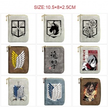 Attack on Titan Zipper Short Wallet Card Holder Pa...