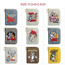Tom and Jerry cat Zipper Short Wallet Card Holder ...