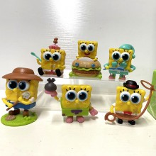 6pcs/set 7cm Spongebob anime figures(OPP bag)