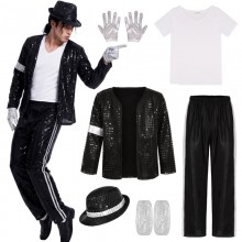 Michael Jackson Sequin Performance Suit Cosplay Co...