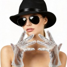 Michael Jackson cosplay Gloves Hat and Sunglasses ...