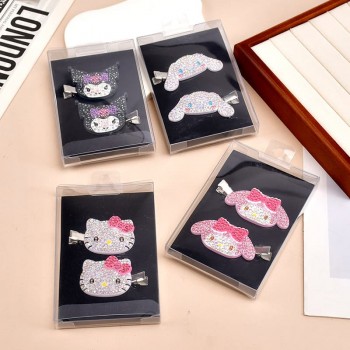 Sanrio Melody kitty Cinnamoroll Kuromi Rhinestone Hair Clips Hairpin