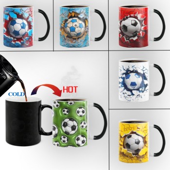 Football Heating Color Changing Ceramic Cup Mug
