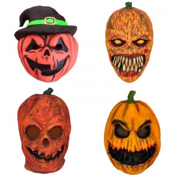 Halloween Cosplay Pumpkin Head Horror Latex Mask Headgear