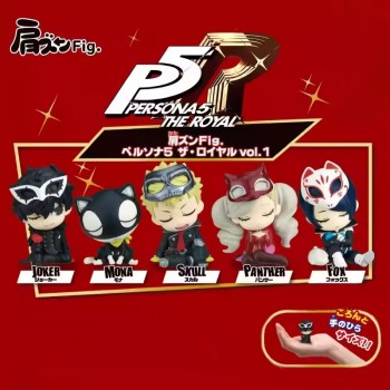 5pcs/set Persona P5 Figures Shoulder To Shoulder Sleeping Posture