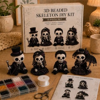 Creative 3D Beaded Skeleton Crafting Kit Unique DIY Art Set
