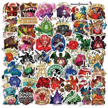 50pcs Dungeons and Dragons anime waterproof stickers set
