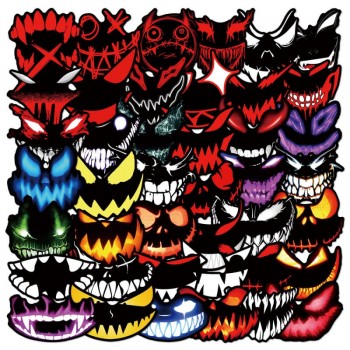 50pcs Horror Scary Face waterproof stickers set