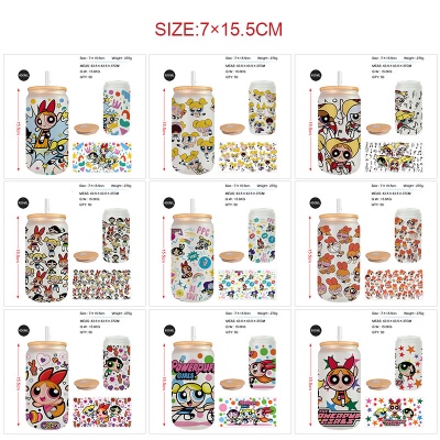The Powerpuff Girls frosted glass cups 350ml/450ml