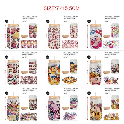 Kirby anime frosted glass cups 350ml/450ml
