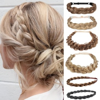 Synthetic Wig Headband Fishtail Braids Hairband