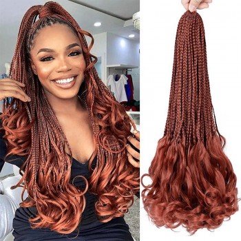 Synthetic Loose Wave Crochet Hair French Curly Braidin Wig