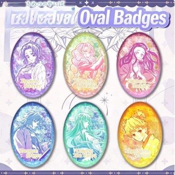 Demon Slayer anime Oval Badge Brooch Pins 63*93mm