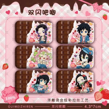 Demon Slayer anime Rectangle Badge Brooch Pins 43*70mm