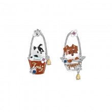 Cute Cartoon Dog Cream-Colored Cat Earrings