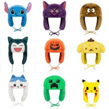 Pikachu Stitch Bear thicken plush winter hat