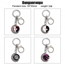 Dangan Ronpa Two-sided Rotatable Round Crystal Key Chain Ring