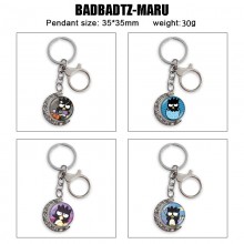 Badtz-Maru Two-sided Rotatable Round Crystal Key Chain Ring