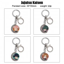 Jujutsu Kaisen Two-sided Rotatable Round Crystal Key Chain Ring