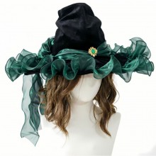 Halloween emerald green gemstone Lolita witch hat