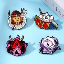 Dungeons and Dragons Alloy Enamel Brooch Pins