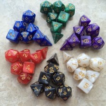 7Pcs/set Dungeons and Dragons Acrylic Double-Colors Digital Dice Table Game