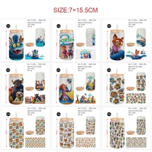 Zootopia anime frosted glass cups 350ml/450ml