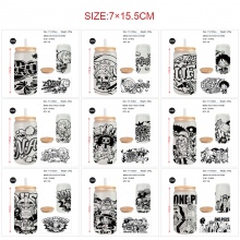 One Piece anime frosted glass cups 350ml/450ml