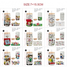 Snoopy anime frosted glass cups 350ml/450ml