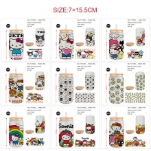 Sanrio Melody kitty Cinnamoroll Kuromi frosted glass cups 350ml/450ml