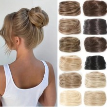 Synthetic Elegant Messy Hair Bun Hairpiece Elastic Rubber Band
