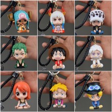 One Piece anime figure doll key chains
