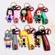Demon Slayer anime figure doll key chains keychain...