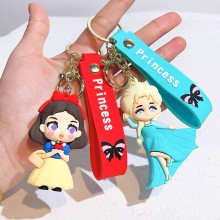 Princess Snow White Belle Mulan Mermaid figure doll key chains keychains