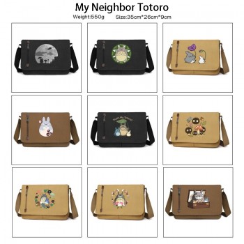 Totoro anime retro canvas messenger crossbody shoulder bags
