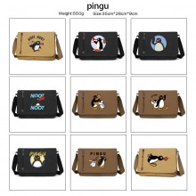 Pingu anime retro canvas messenger crossbody shoulder...