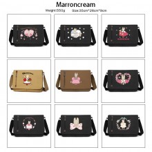 Marroncream anime retro canvas messenger crossbody sh...